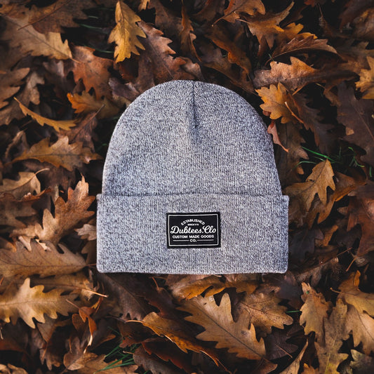 PATCH BEANIE - HEATHER GREY