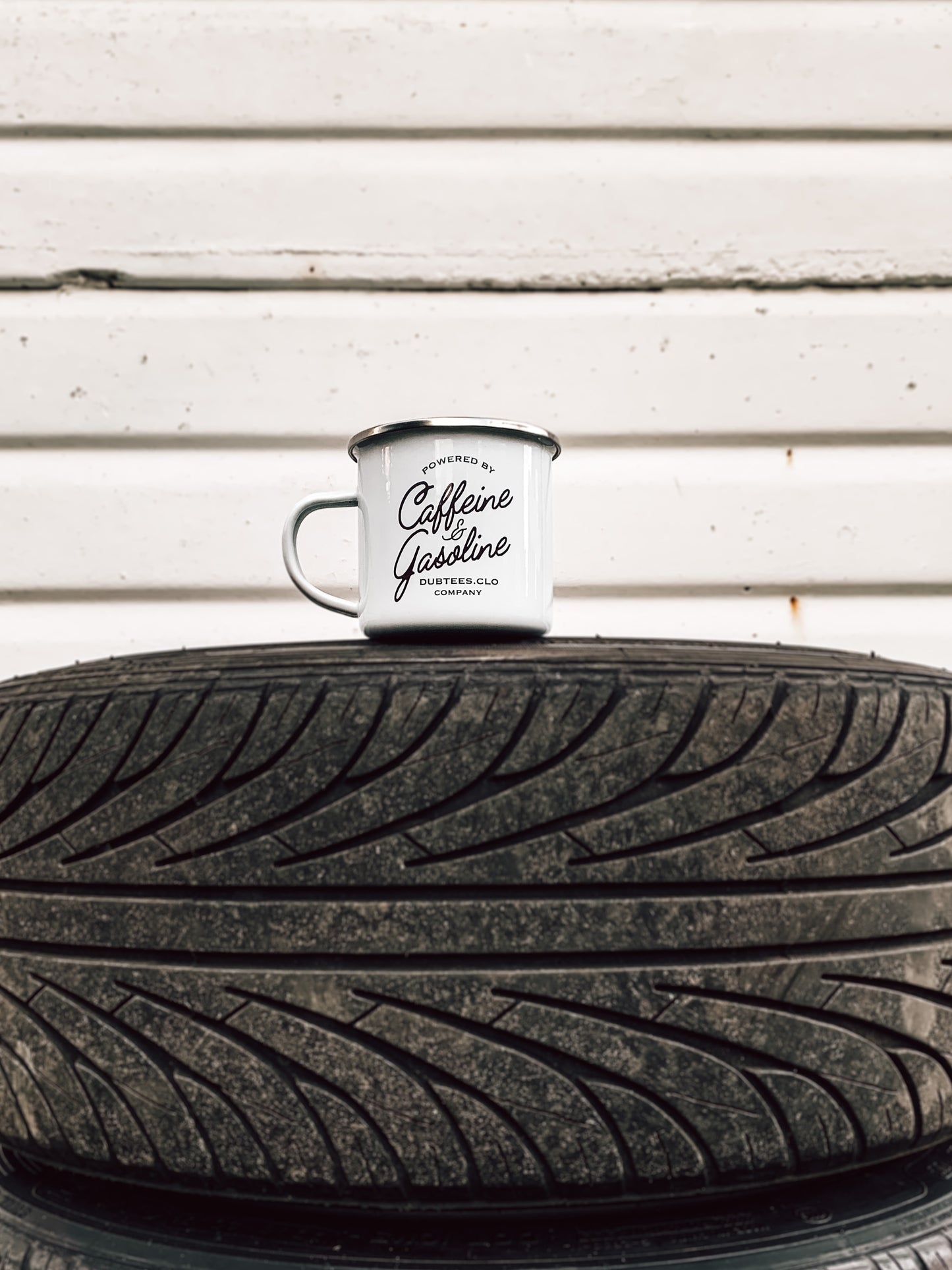 Caffeine & Gasoline Enamel Mug